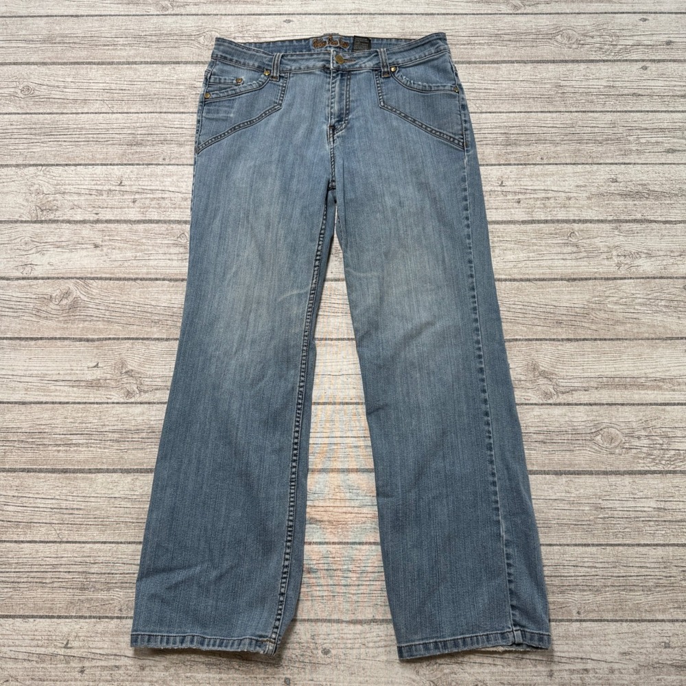 Y2K Urban Star Jeans Women's 14 Blue Medium Wash Denim Straight Leg Relaxed Fit
